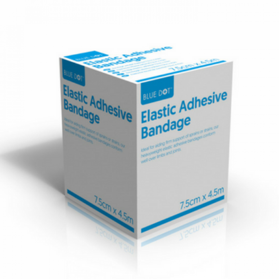 Blue Dot Elastic Adhesive Bandage 7.5cm x 4.5m (EAB) Boxed / CeTek